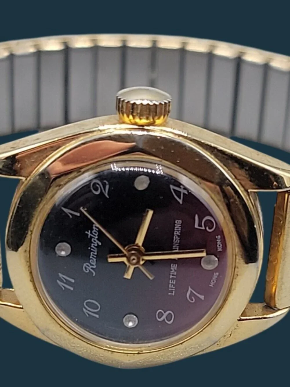 Remington Manual Wind Watch Ladies 24mm Burgundy Dial 6
